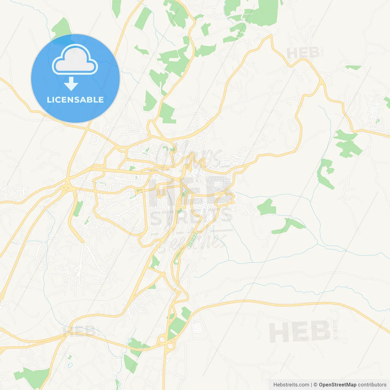 Caltanissetta, Italy Vector Map - Classic Colors