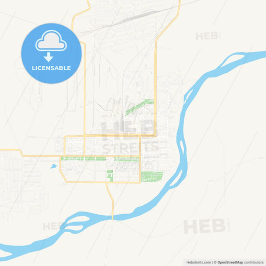 Baikonur, Kazakhstan Vector Map - Classic Colors