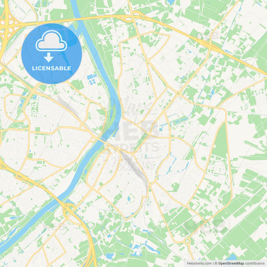 Venlo, Netherlands Vector Map - Classic Colors