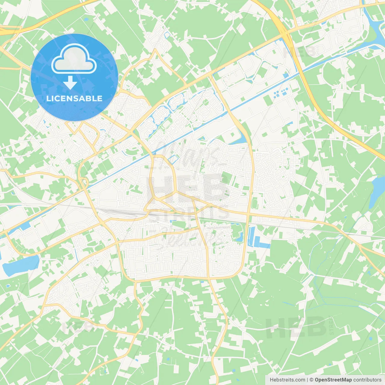 Weert, Netherlands Vector Map - Classic Colors