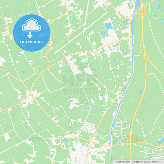 Tynaarlo, Netherlands Vector Map - Classic Colors