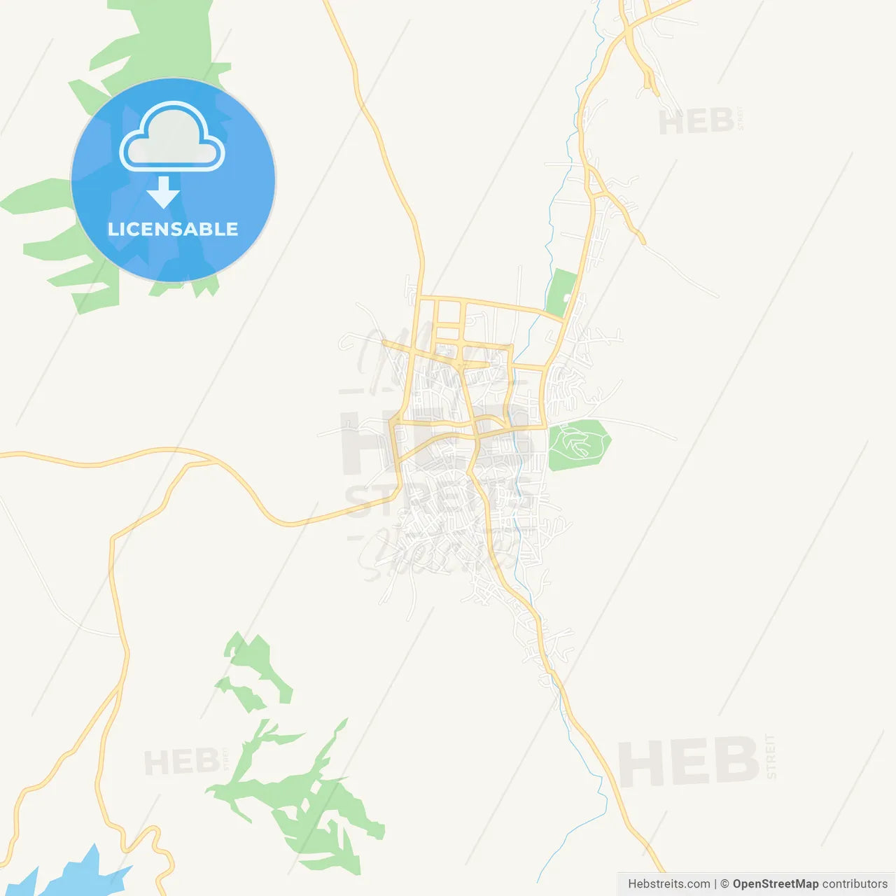 Kavadarci, Macedonia Vector Map - Classic Colors