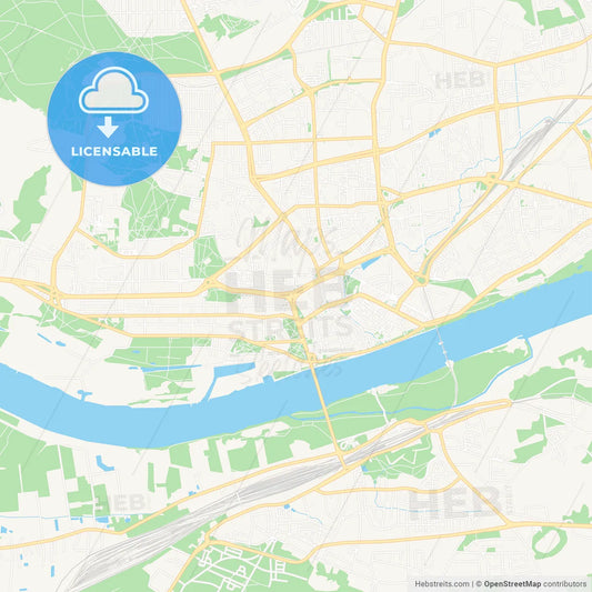 Torun, Poland Vector Map - Classic Colors