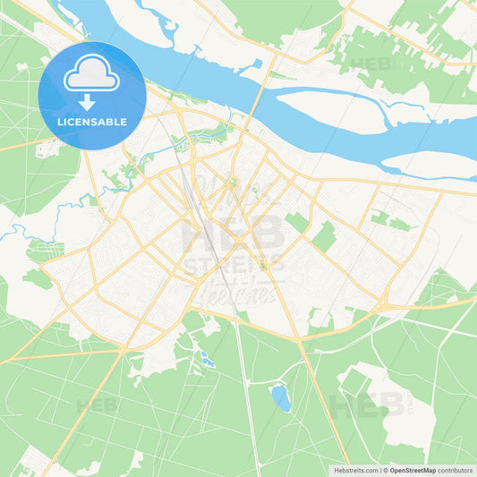 Wloclawek, Poland Vector Map - Classic Colors