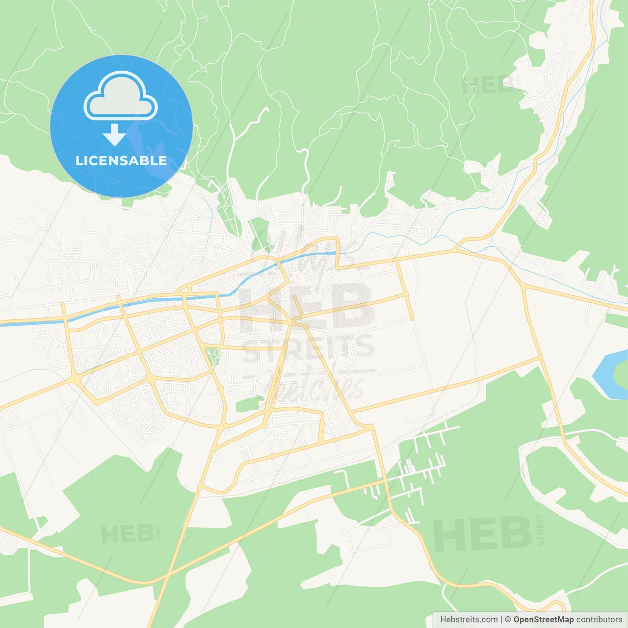 Baia Mare, Romania Vector Map - Classic Colors