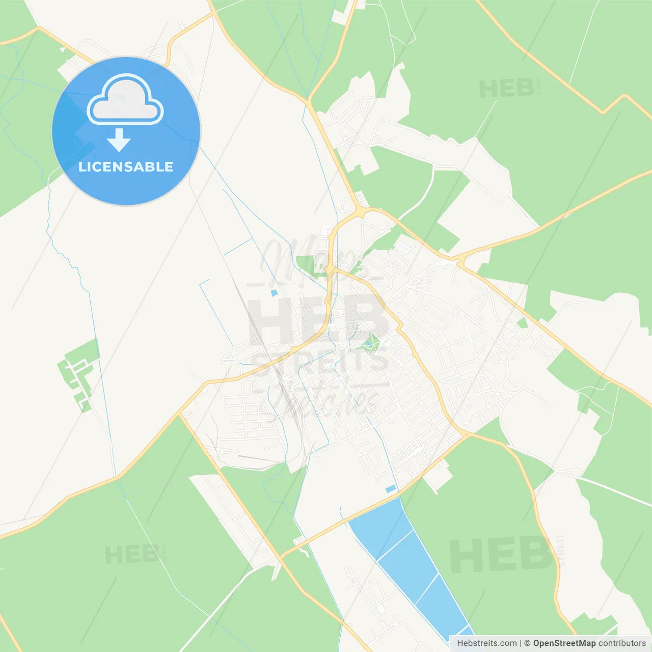 Levice, Slovakia Vector Map - Classic Colors