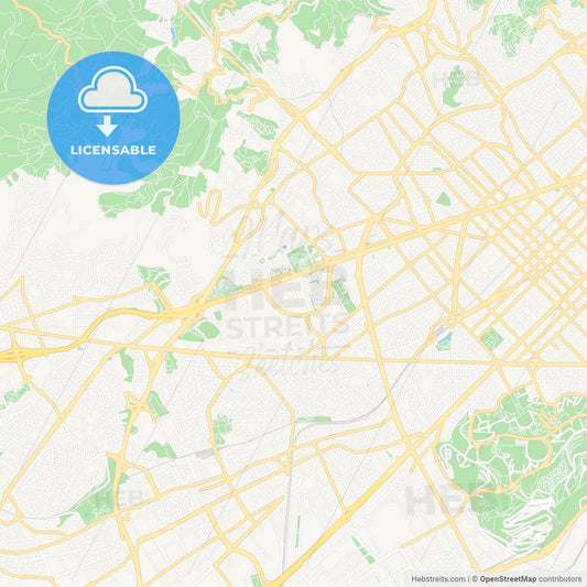 les Corts, Spain Vector Map - Classic Colors