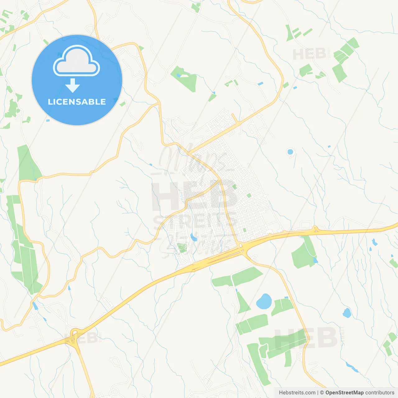 Granadilla de Abona, Spain Vector Map - Classic Colors