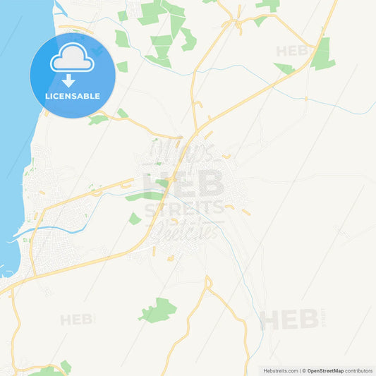 Burhaniye, Turkey Vector Map - Classic Colors