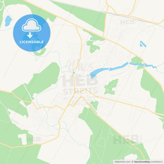 Slavuta, Ukraine Vector Map - Classic Colors