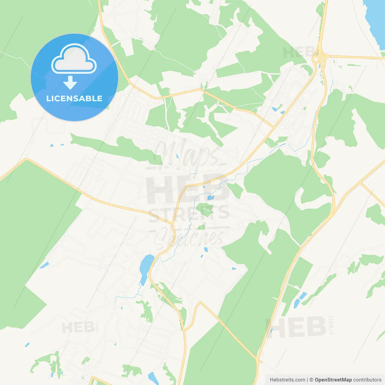 Obukhiv, Ukraine Vector Map - Classic Colors