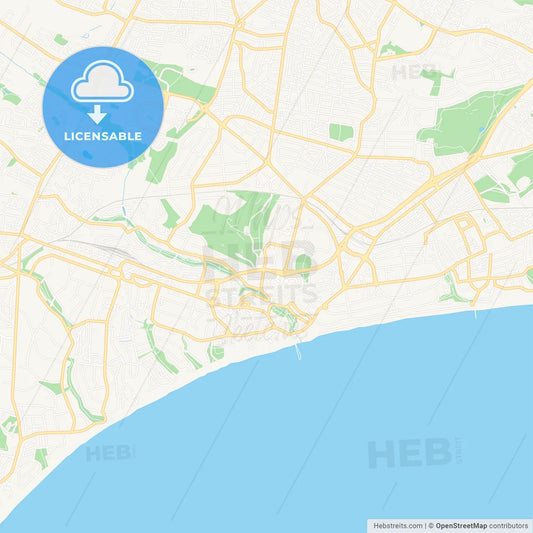 Bournemouth, England Vector Map - Classic Colors