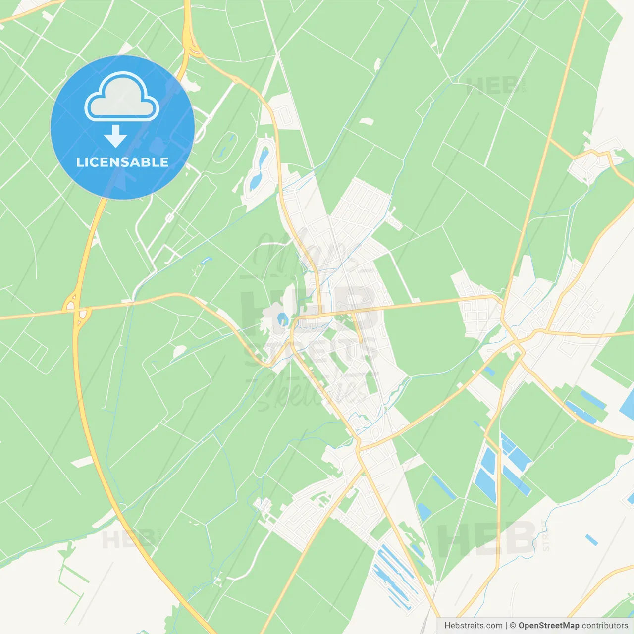 Ebreichsdorf, Austria Vector Map - Classic Colors