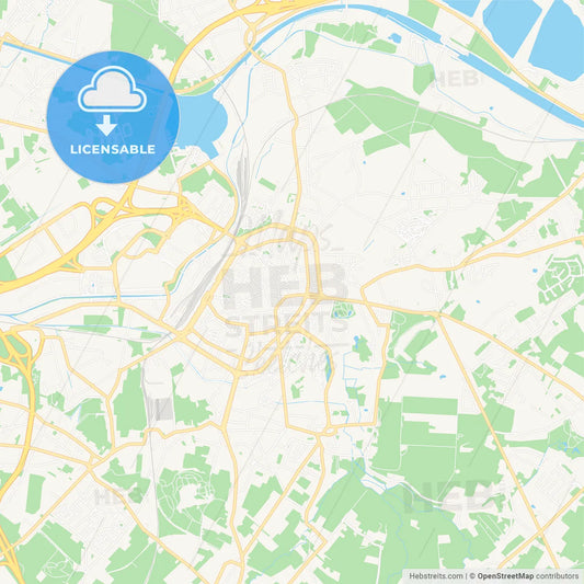 Mons , Belgium Vector Map - Classic Colors