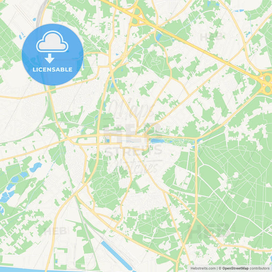Genk, Belgium Vector Map - Classic Colors