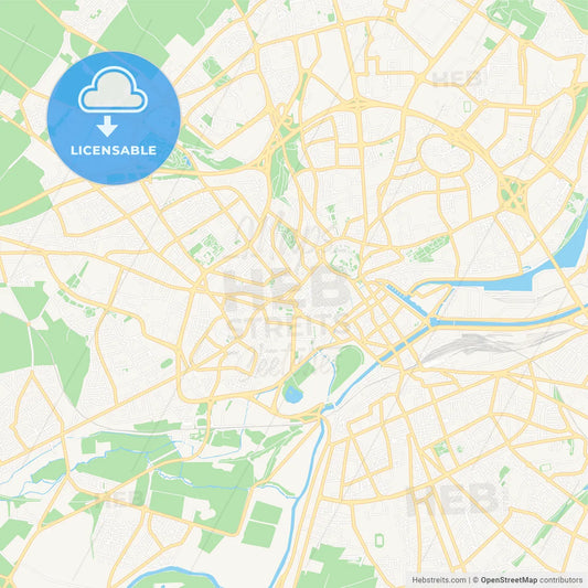 Caen, France Vector Map - Classic Colors
