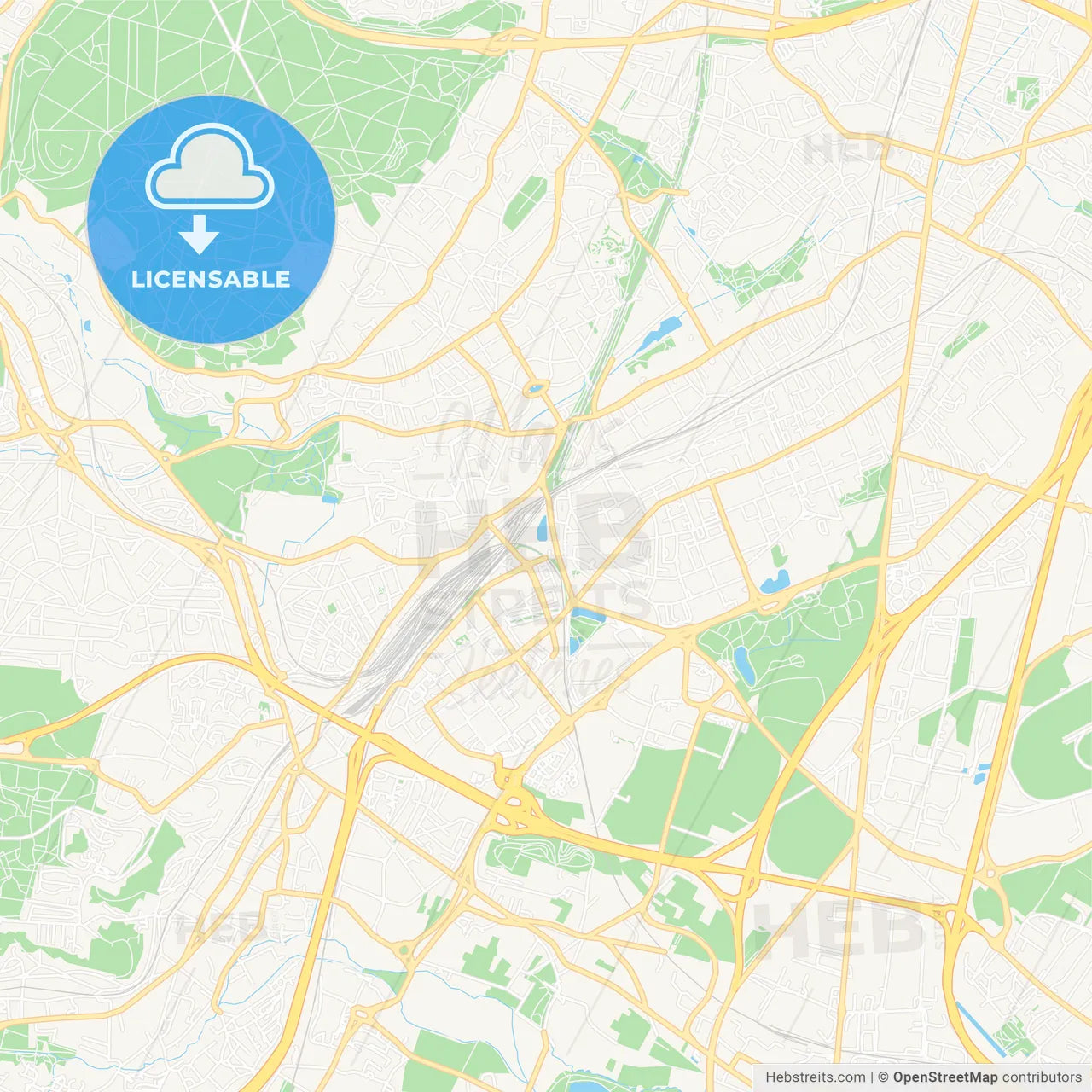 Massy, France Vector Map - Classic Colors