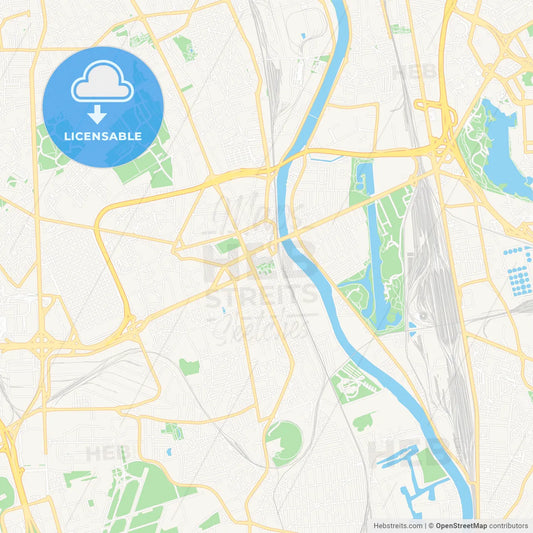 Choisy-le-Roi, France Vector Map - Classic Colors