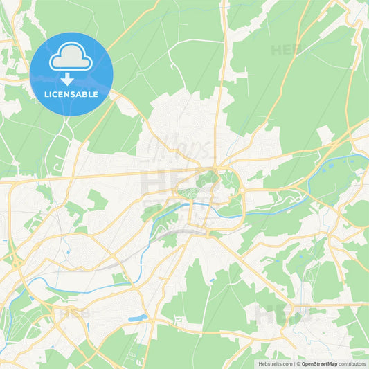 Maubeuge, France Vector Map - Classic Colors