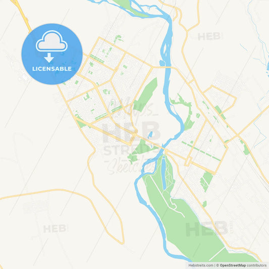 Rustavi, Georgia Vector Map - Classic Colors