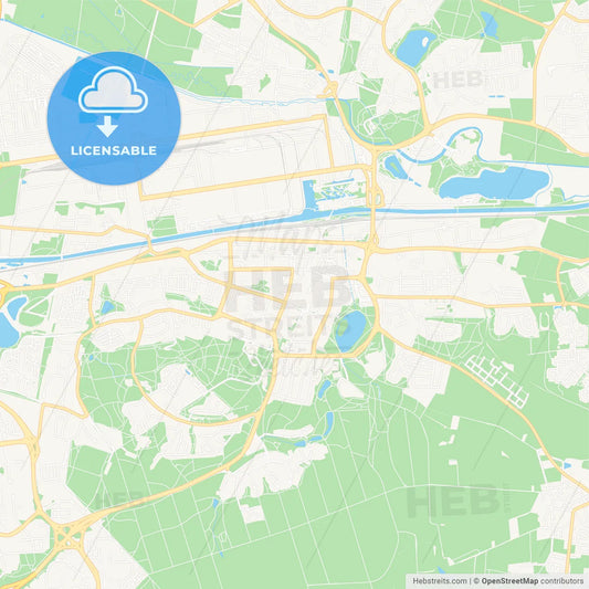 Wolfsburg, Germany Vector Map - Classic Colors