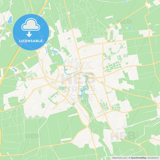 Wolfenbuttel, Germany Vector Map - Classic Colors