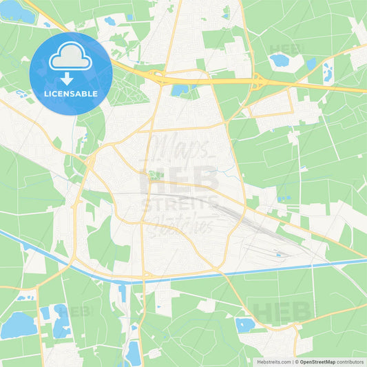 Peine, Germany Vector Map - Classic Colors