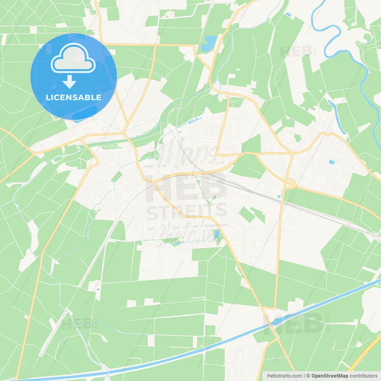 Wunstorf, Germany Vector Map - Classic Colors