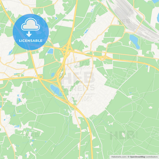 Seevetal, Germany Vector Map - Classic Colors