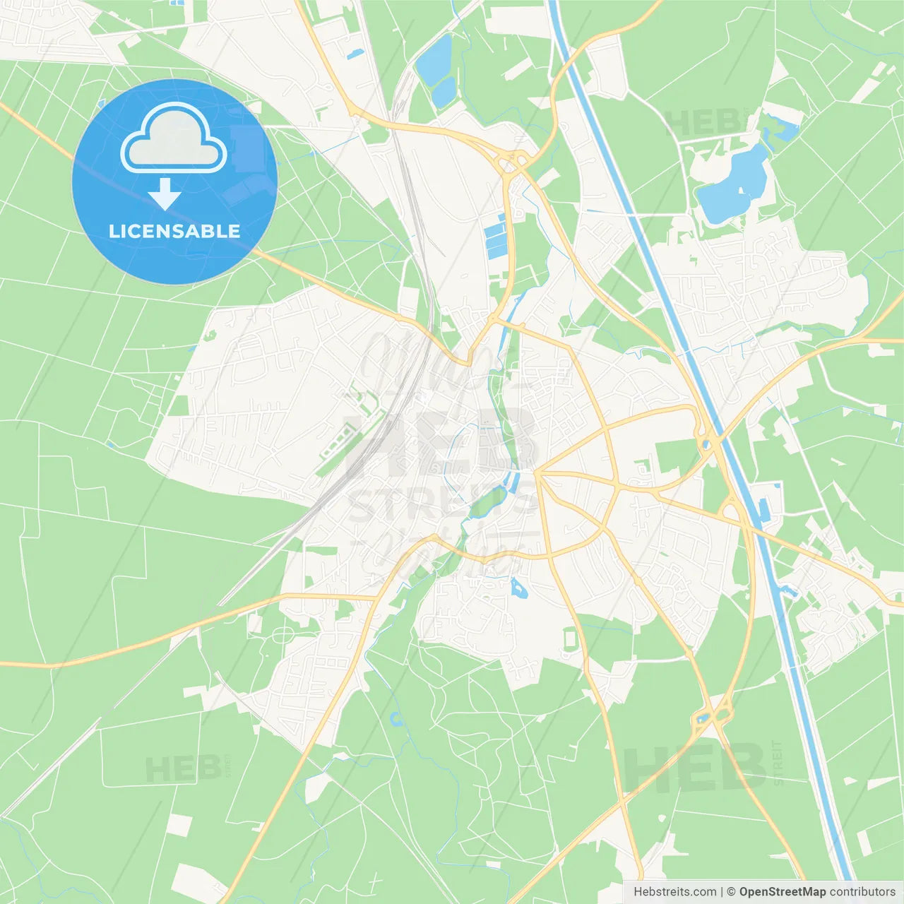 Uelzen, Germany Vector Map - Classic Colors