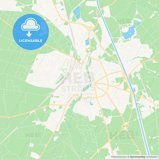 Uelzen, Germany Vector Map - Classic Colors