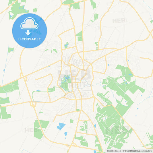 Vechta, Germany Vector Map - Classic Colors