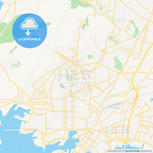 Nikaia, Greece Vector Map - Classic Colors