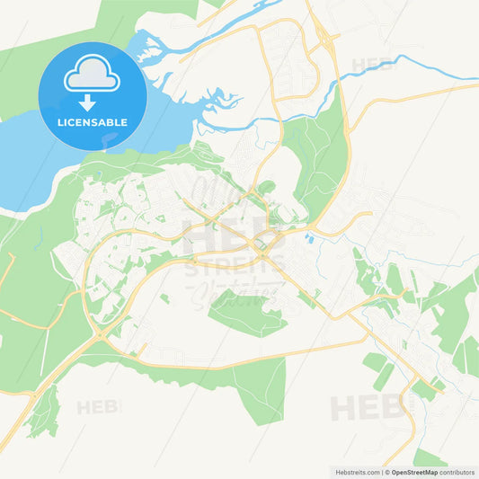 Mosfellsbaer, Iceland Vector Map - Classic Colors