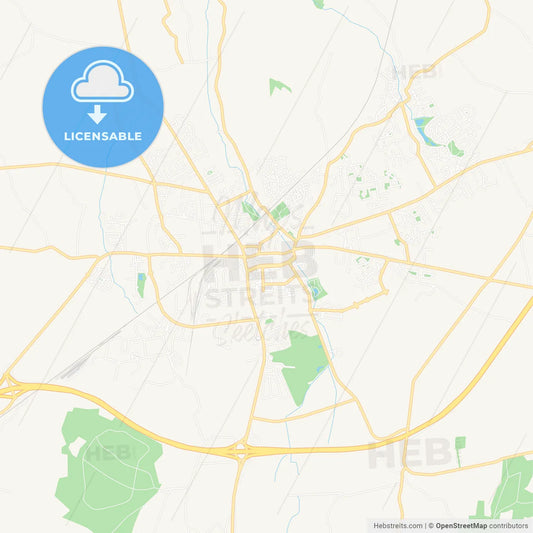 Port Laoise, Ireland Vector Map - Classic Colors