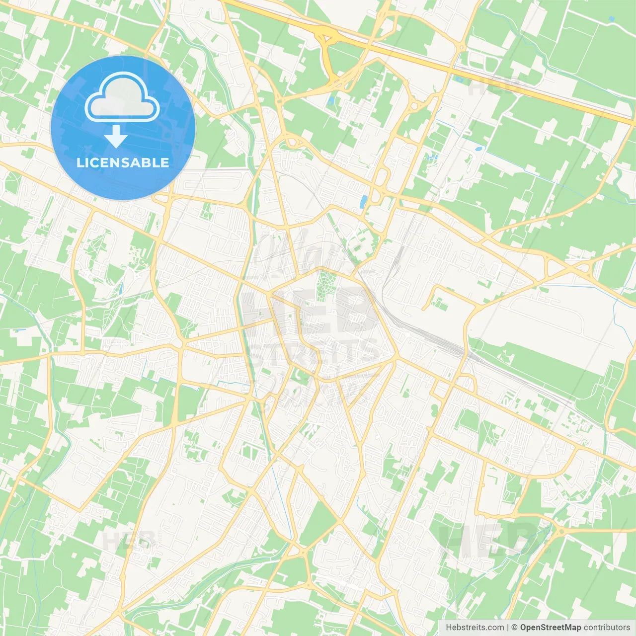 Reggio Emilia, Italy Vector Map - Classic Colors