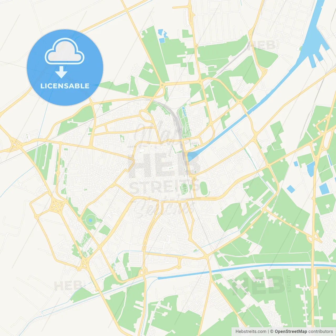 Ravenna, Italy Vector Map - Classic Colors