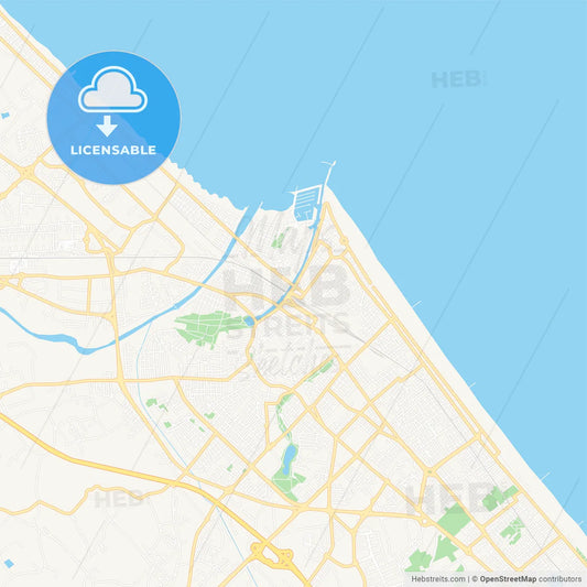 Rimini, Italy Vector Map - Classic Colors