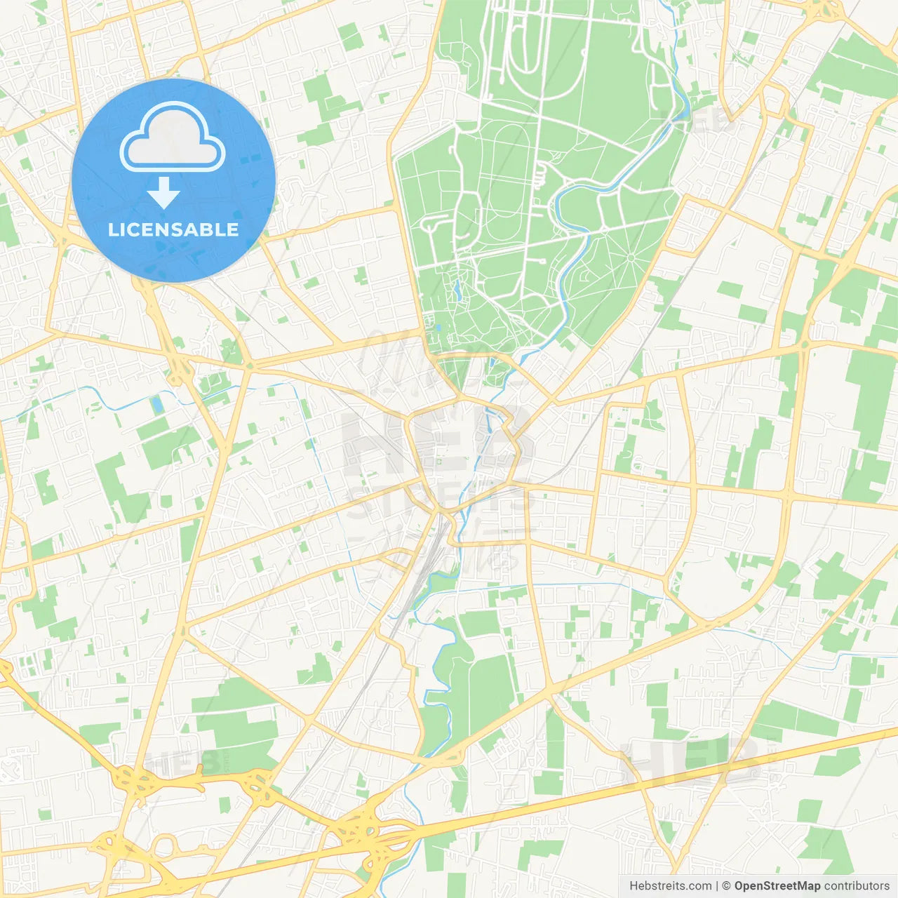 Monza, Italy Vector Map - Classic Colors