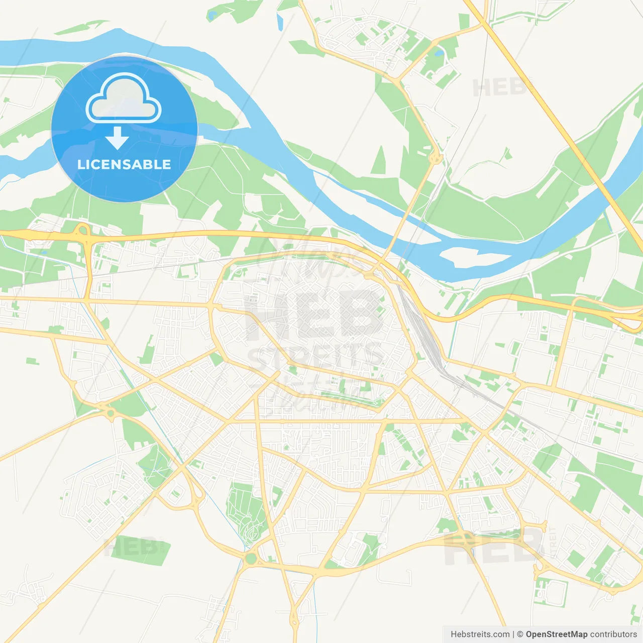 Piacenza, Italy Vector Map - Classic Colors