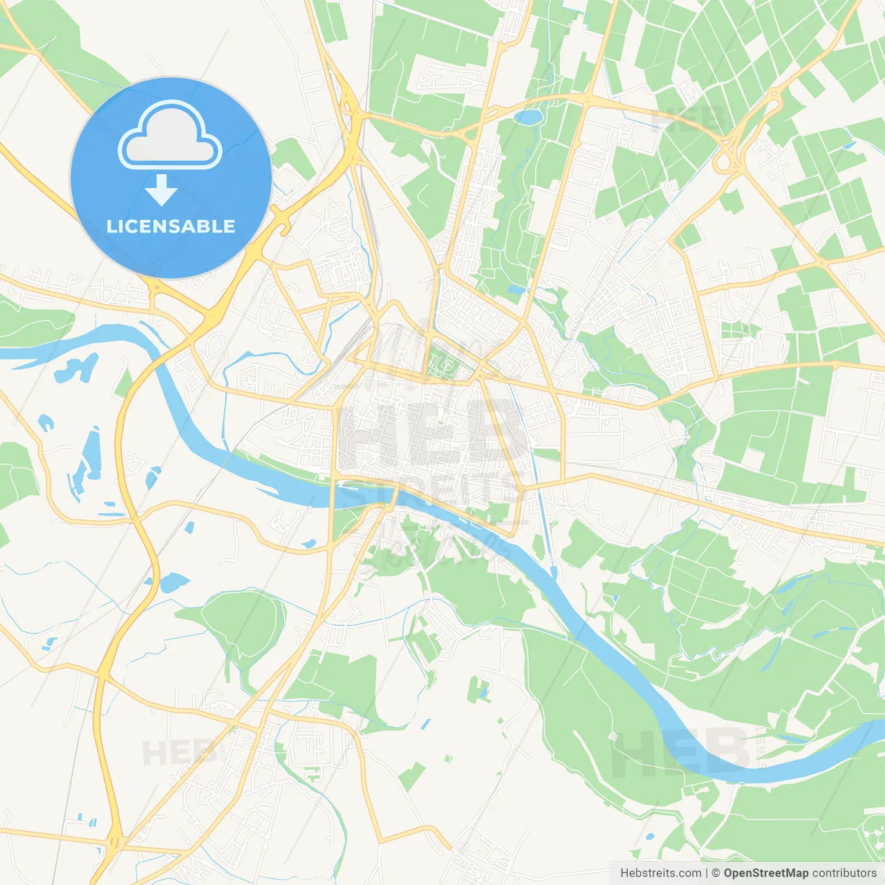 Pavia, Italy Vector Map - Classic Colors