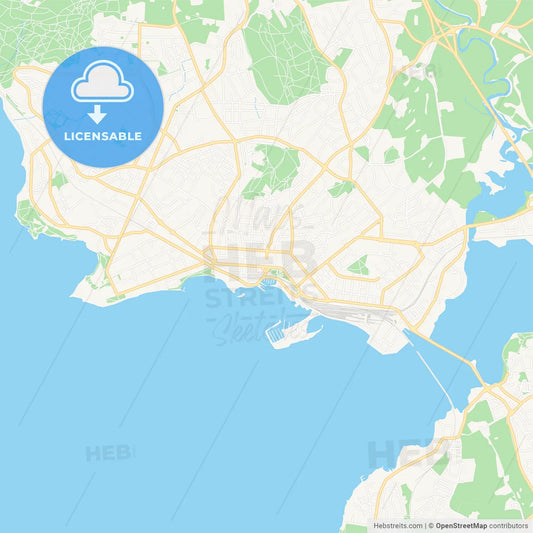 Hamar, Norway Vector Map - Classic Colors