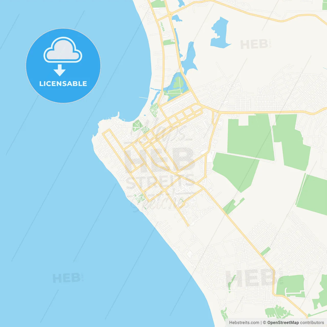 Anapa, Russia Vector Map - Classic Colors