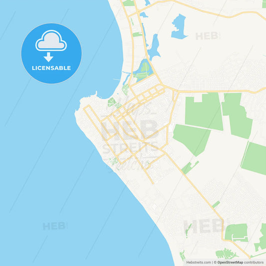 Anapa, Russia Vector Map - Classic Colors