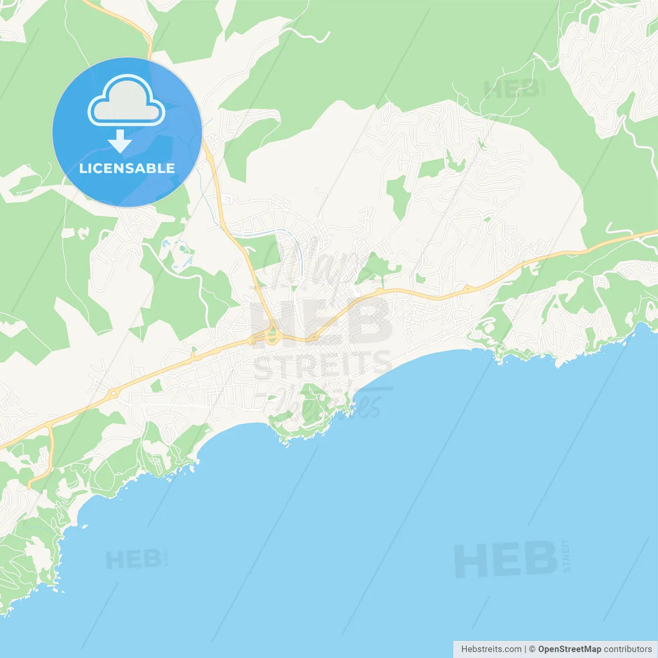 Lloret de Mar, Spain Vector Map - Classic Colors