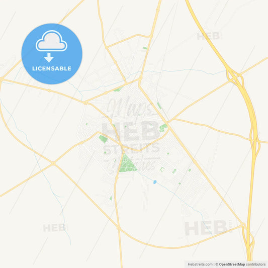 Almendralejo, Spain Vector Map - Classic Colors