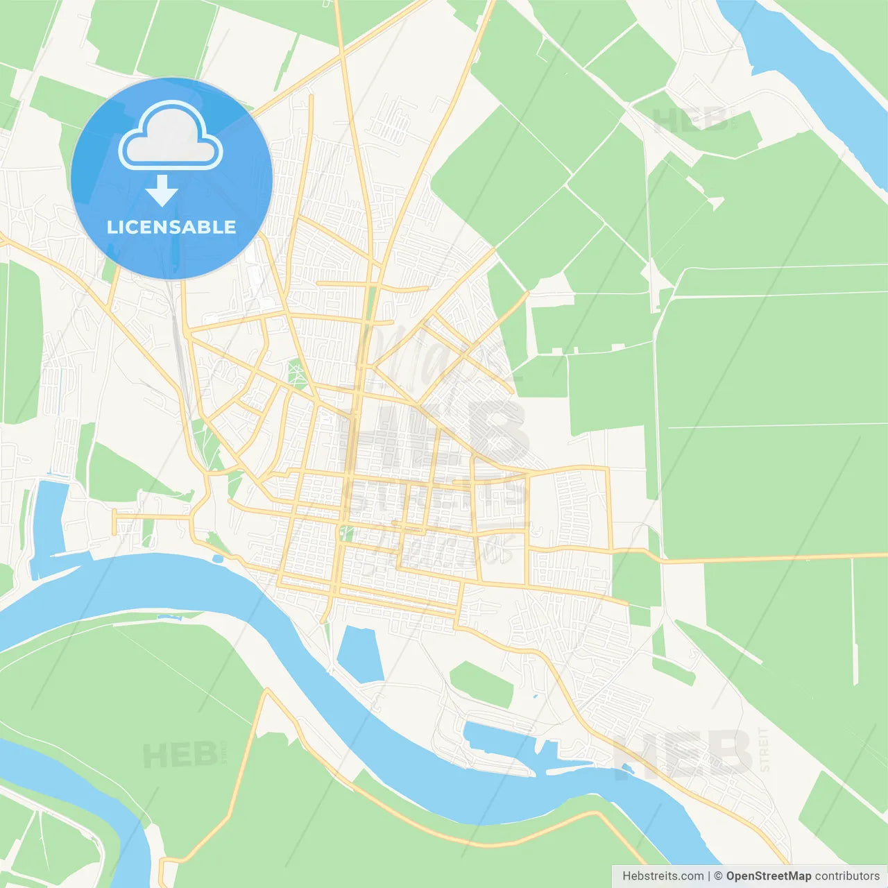 Izmail, Ukraine Vector Map - Classic Colors