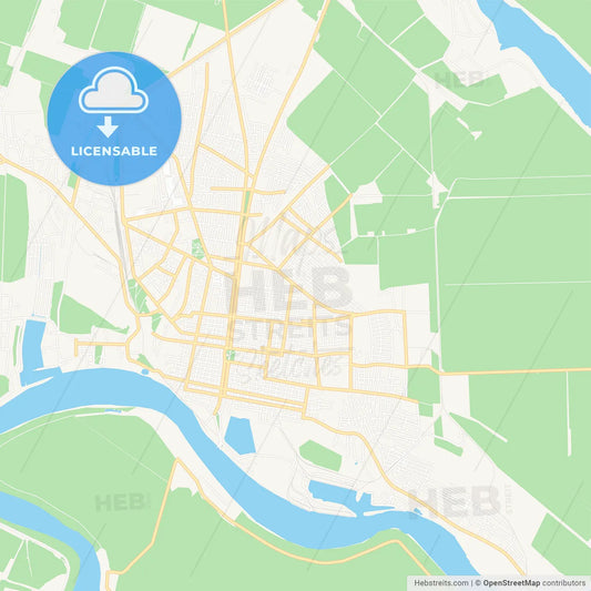 Izmail, Ukraine Vector Map - Classic Colors