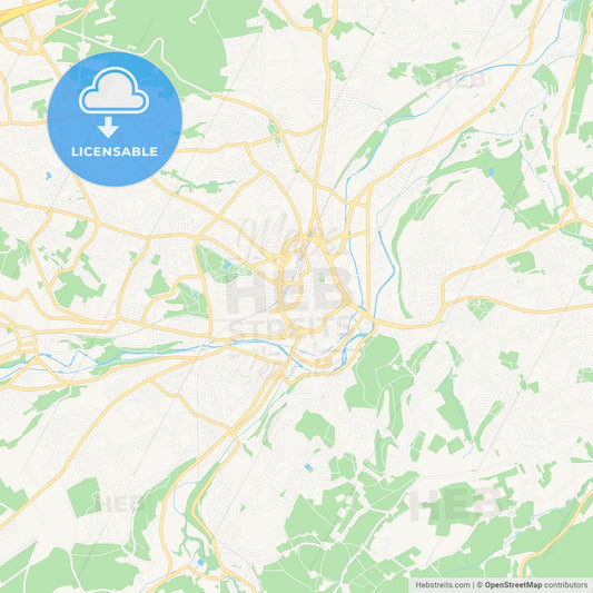 Huddersfield, England Vector Map - Classic Colors