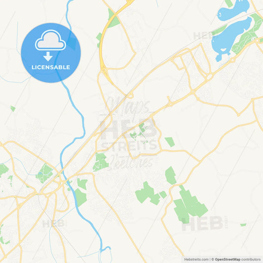 Craigavon, Northern Ireland Vector Map - Classic Colors